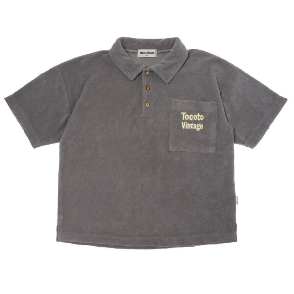 Tocoto Vintage Frottee Polo Shirt "Dark Grey"