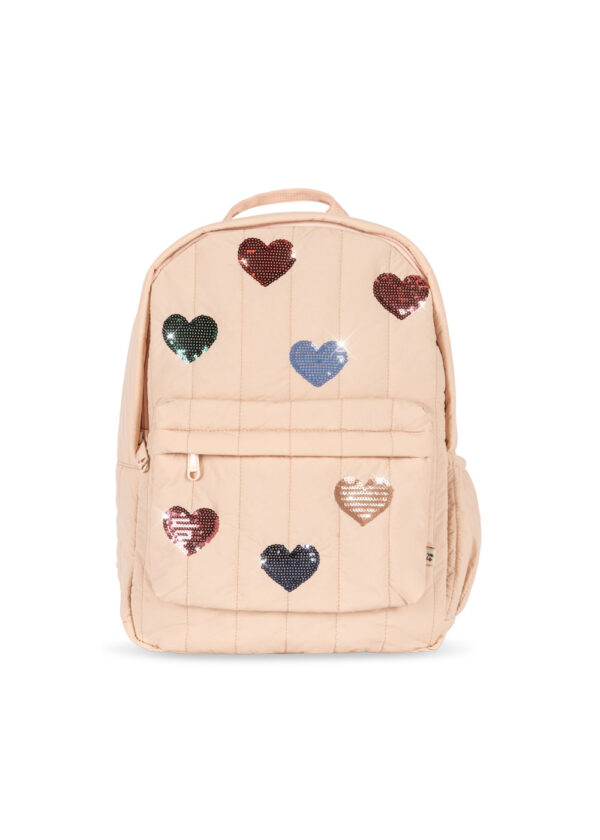 KONGES SLØJD Juno Rucksack mit Pailletten Midi "Herzchen"